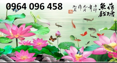 Tranh cá chép - gạch tranh cá chép 3d - GGV4