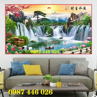 Gạch tranh thác nước HP96689