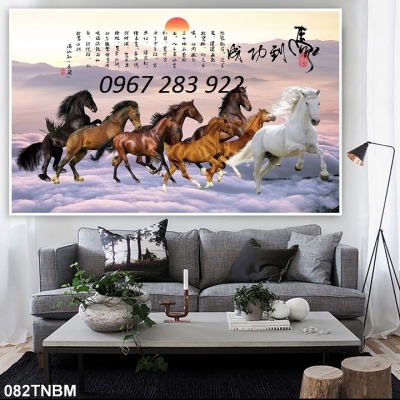 Tranh mã đáo thành công gạch men trang trí