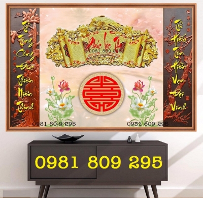 Tranh phòng thờ - gạch tranh 3d phúc lộc thọ