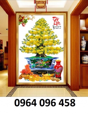 Tranh gạch men 3d ốp tường hoa mai - DXCV43