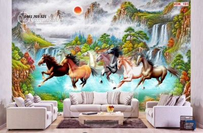 Tranh bát mã- gạch tranh phong thủy