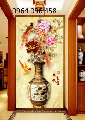 Tranh gạch 3d bình hoa - gạch tranh 3d bình hoa - SZX61