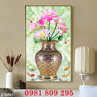 Gạch tranh giả ngọc 3d bình hoa