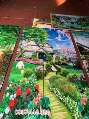 Gạch 3d, tranh phong cảnh in thực tế HP027