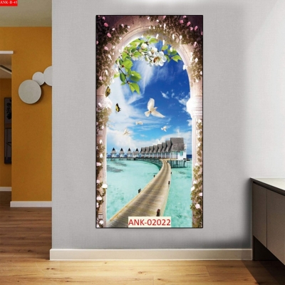 Tranh gạch 3d ốp tường phong cảnh biển - 688NB