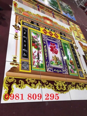 Tranh 3d , gạch trang trí phòng thờ phúc lộc thọ HP8833