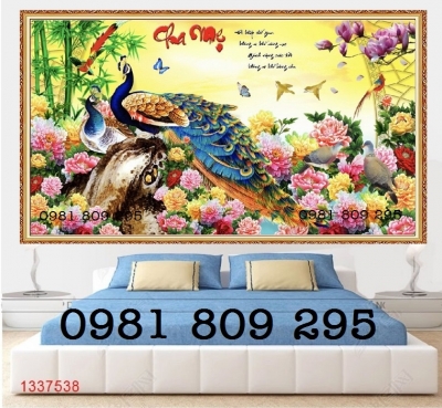 Tranh gạch , gạch ốp tường 3d chim công
