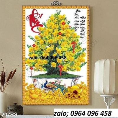 Tranh gạch 3d ốp tường cây mai - NCV421