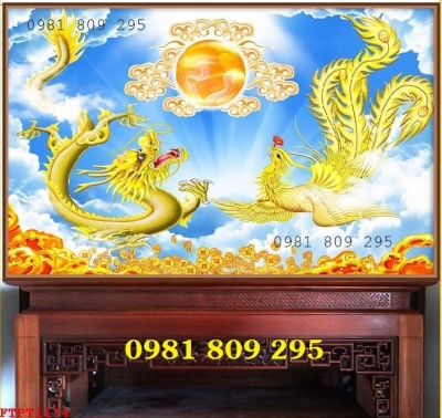 Tranh rồng phượng, gạch tranh ốp tường VF8878