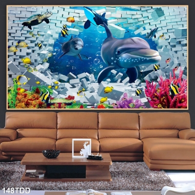 Tranh gạch 3D cá héo