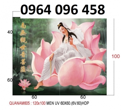 Tranh gạch 3d phật quan âm - 433XC