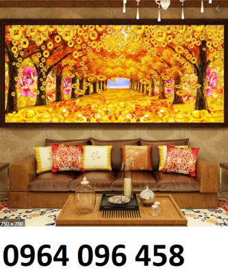 Tranh gạch ốp tường cây kim tiền 3d - 8733XC