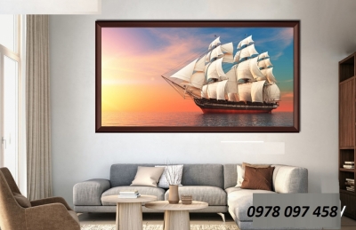 Tranh thuận buồm xuôi gió - gạch tranh 3D