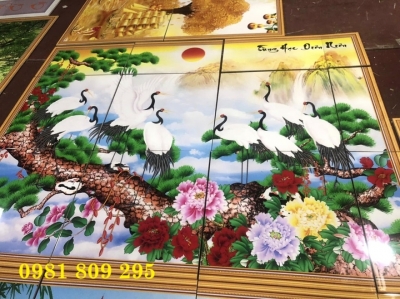 Tranh gạch 3d chim hạc cây tùng