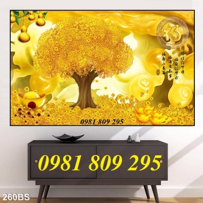 Gạch tranh 3d cây kim tiền