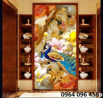 Tranh gạch 3d chim công - PYHB65