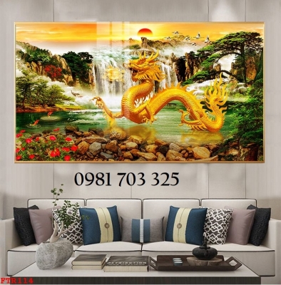 Gạch tranh rồng phượng đẹp trang trí