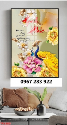 Tranh gạch thư pháp ốp 3d
