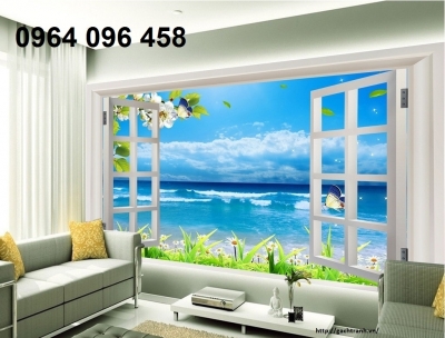 Tranh gạch men 3d ốp tường cửa sổ - 790CBB