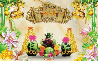 Gạch ốp tường 3D ban thờ