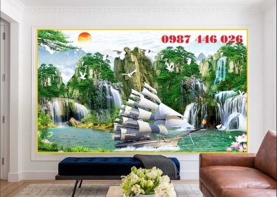 Tranh gạch men thuận buồm xuôi gió HP7683