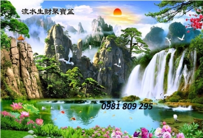 tranh gạch 3d, tranh phong cảnh làng quê