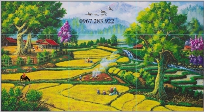 Tranh 3D- Tranh gạch đồng quê