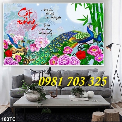 Tranh gạch chim công phong thủy