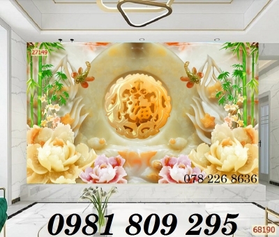 Tranh 3d mẫ đơn - gạch tranh 3d sứ ngọc