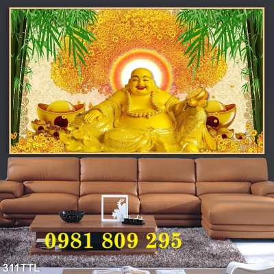 Mẫu gạch tranh thần tài 3d