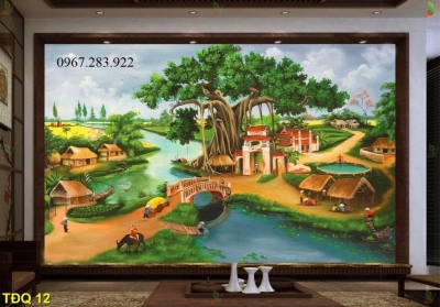 Gạch trang trí cảnh đồng quê