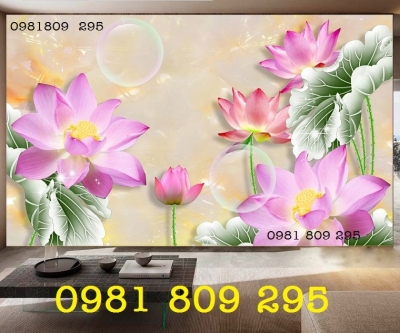 Tranh gạch - gạch trang trí hoa sen