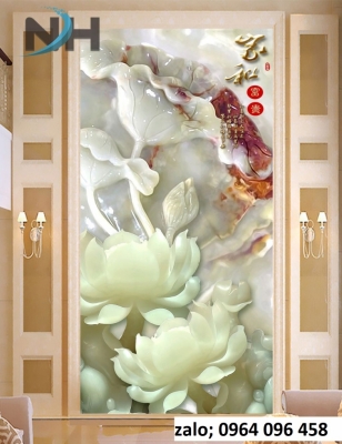 Tranh gạch hoa sen 3d - CMMN8