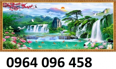 Tranh gạch 3d phong cảnh phòng khách - 8433DM