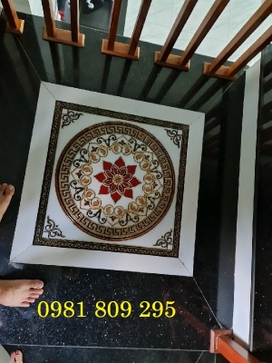 Thảm trang trí , mẫu thảm gạch lát cầu thang phối đá