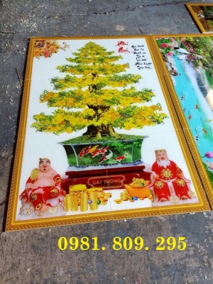 Tranh gạch hoa mai khổ dứng , tranh thực tế