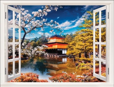 tranh cửa sổ 3D, tranh gạch trang trí tường