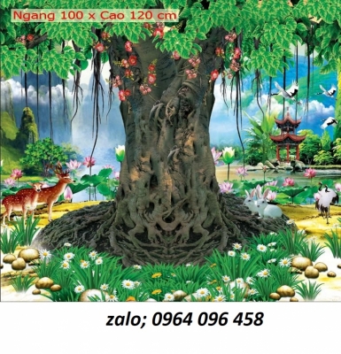 Tranh gạch 3d tranh cây bồ đề - SCX43
