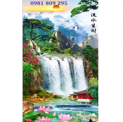 Tranh gạch 3d cao cấp thác nước JP553