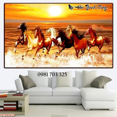 Gạch tranh phong thủy mã đáo thành công, tranh đẹp