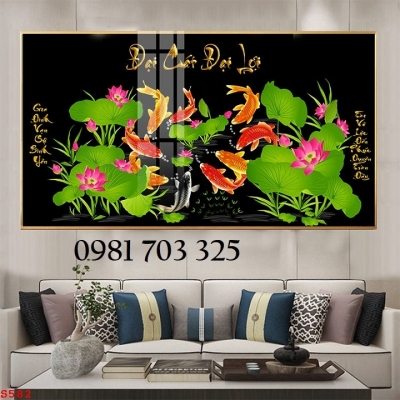 Tranh gạch cá chép 3D đẹp