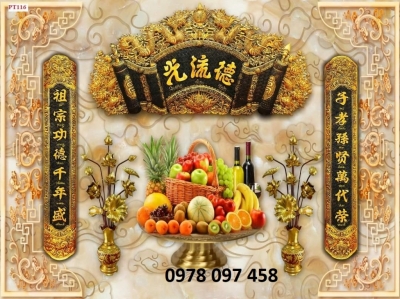 Tranh dán phòng thờ - gạch tranh 3D