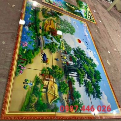 Gạch tranh phong cảnh làng quê HP9873