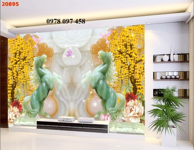 Gạch tranh ốp phòng khách.