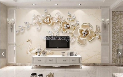 Tranh gạch 3d ốp tường sau ti vi - DSCX4