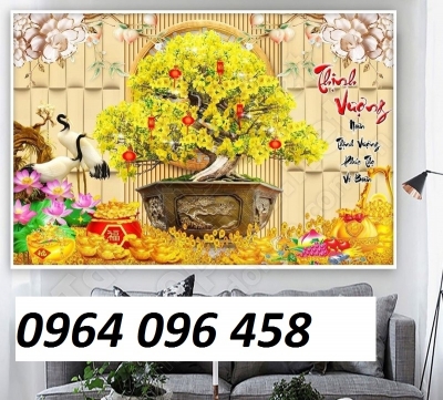 Tranh gạch ốp tường 3d hoa mai - 8888CB