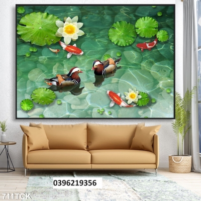 Gạch tranh cá chép 3d trang trí nhà