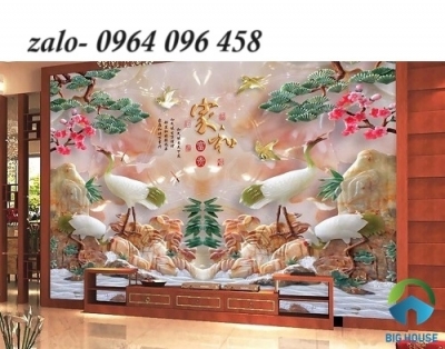 Tranh gạch 3d trang trí phòng khách đẹp - sang trọng - XX433