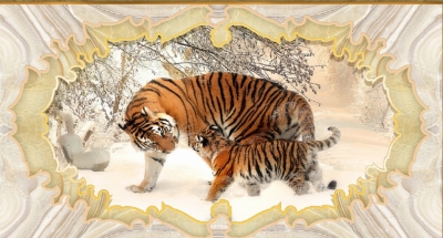 Tranh gạch 3d con hổ - 677CV